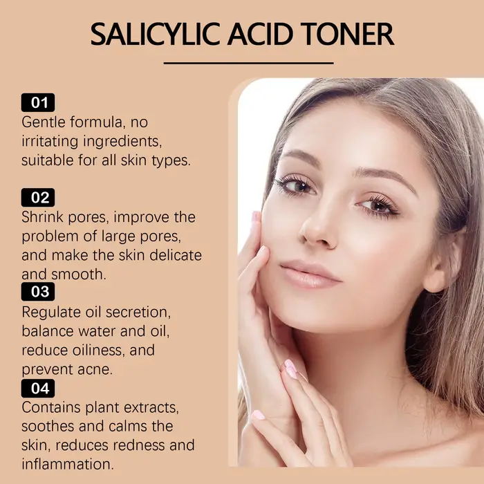 Tonique à l'acide salicylique pour l'élimination de l'acné
