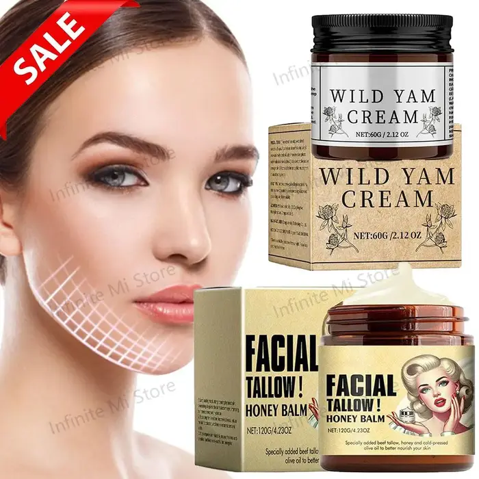 Crème hydratante pour le visage au suif de bœuf fouetté