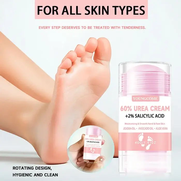 Crème à 60% d'urée + 2% d'acide salicylique pour les pieds et les mains, anti-dessèchement, élimination des peaux mortes, hydratante, parfumée, élimine les odeurs de pieds