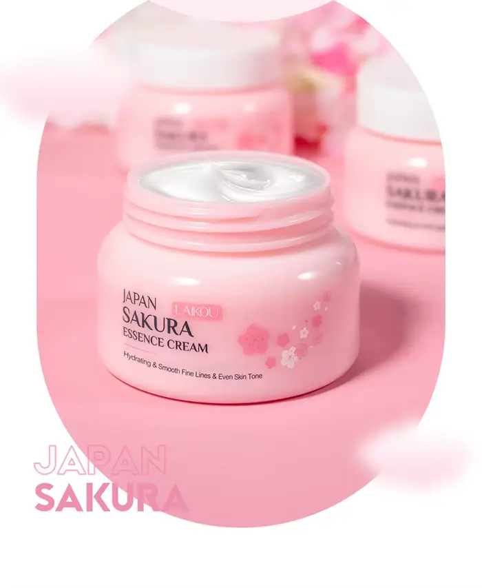 LAIKOU-Crème pour le visage à l'essence de Sakura du Japon, sans fleur, hydratante, améliore la séch