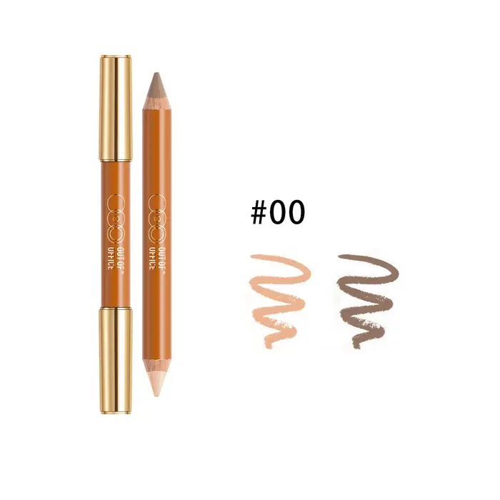 Crayon contour et highlighter duo OUT OF OFFICE, longue tenue, design rotatif, définition naturelle,