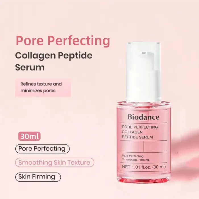 Sérum Coréen au Collagène et Peptides pour Affiner les Pores & Sérum Hydro Cera-nol, Essence Hydratante Apaisante pour le Soin des Pores du Visage 30ml