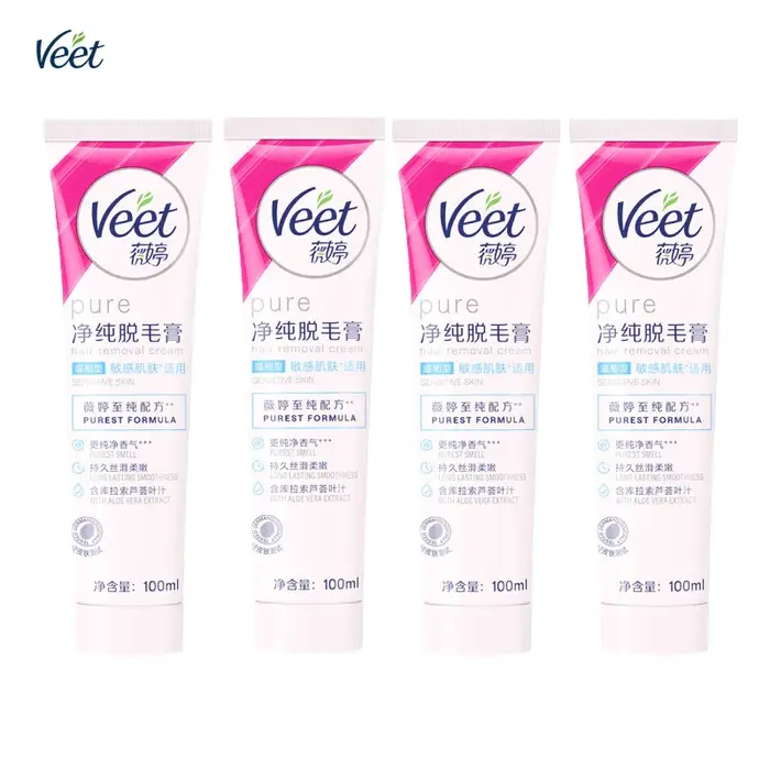 Veet Pure crème dépilatoire type doux pour corps bras jambes pour peaux sensibles 100ML X paquet de 