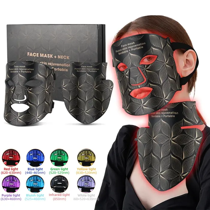 Masque Facial LED avec cou 8 couleurs
