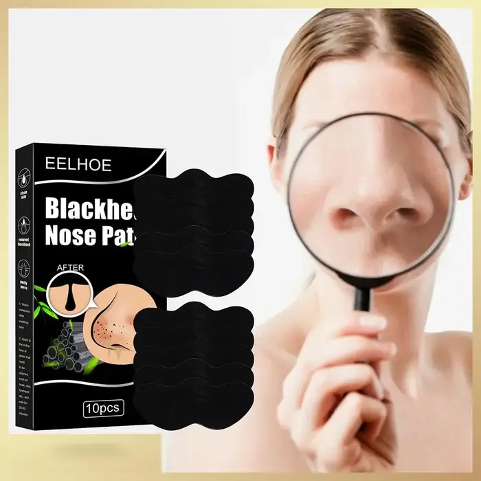 10 pièces points noirs enlever masque bandes nasales rétrécissement nettoyage pores nez tête noire