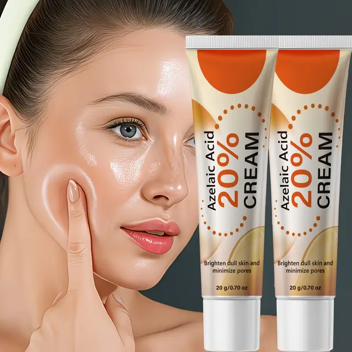 Crème pour le visage à l'acide azélaïque à 20 %, contrôle du sébum, atténue les marques cutanées, resserre les pores, apaise la peau rugueuse, éclaircissement doux, soin du visage quotidien