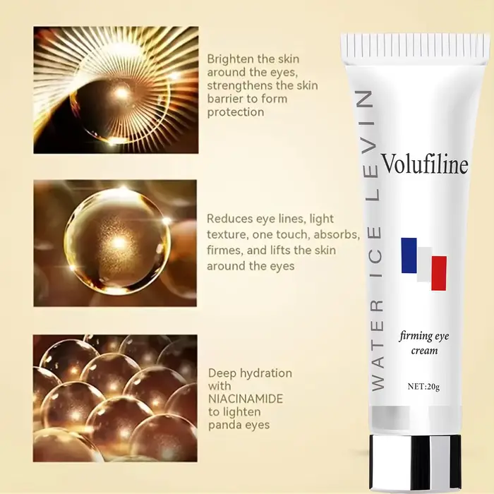 Crème pour les yeux Volufiline à l'acide hyaluronique et au rétinol - Formule hydratante et anti-âge pour une peau