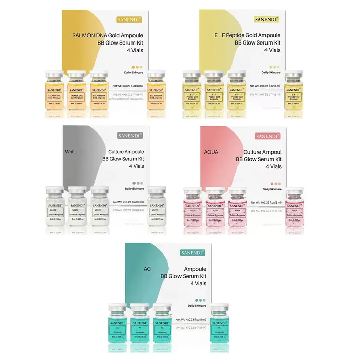 Sérum ADN de saumon 4/12 flacons BBGLOW AQUA Acide hyaluronique Essence de soin du visage Solution l