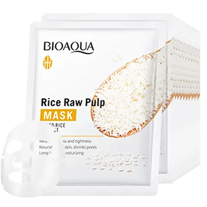 10 pièces BIOAQUA riz pâte brute masques pour le visage soins de la peau hydratant raffermissant hyd
