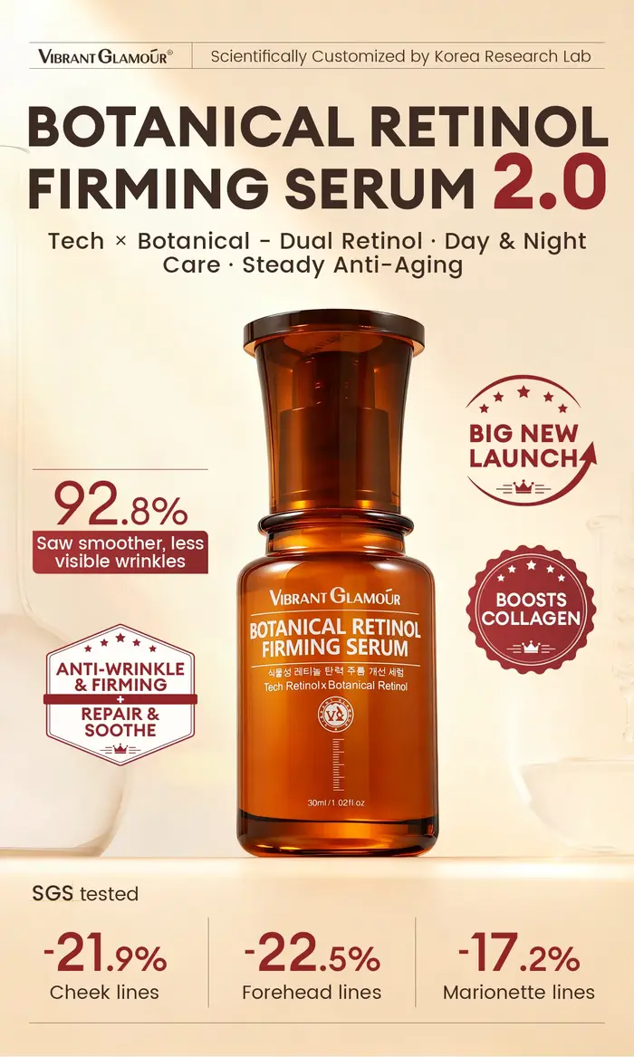 VIBRANT GLAMOUR Rétinol Sérum Visage Pro + 3% Rétinol Complexe Soin Visage 30ML