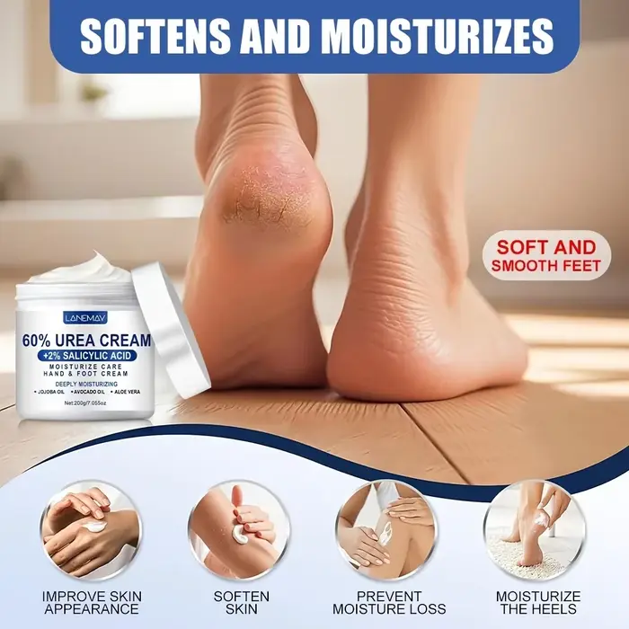 Crème d'urée 60 % pour les mains et les pieds