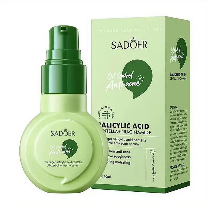Sérum Anti-Acné à l'Acide Salicylique, Centella, Niacinamide, Contrôle du Sébum, Affinage des Pores,