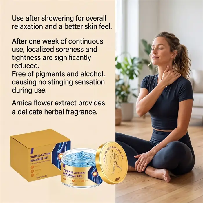 Gel de massage apaisant à base d'eau, hydrate et nourrit la peau en profondeur, non gras et facile à nettoyer, pour une routine quotidienne d'hydratation de la peau.