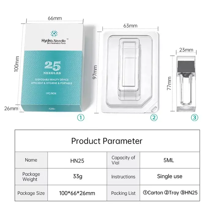 Nouveau stylo dermique à micro-aiguilles 25 points HN25 et applicateur de sérum - Outil professionnel de microneedling