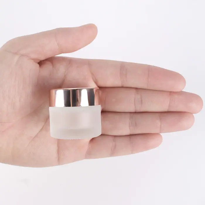 Récipient d'emballage cosmétique HI avec couvercle en or rose
