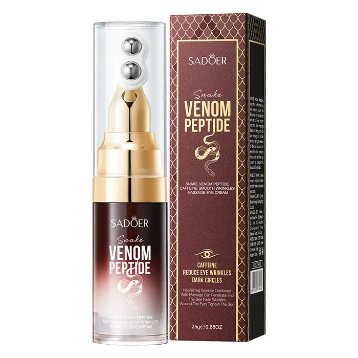 Crème pour les yeux anti-rides SADOER au peptide de venin de serpent et à la caféine, anti-cernes, a