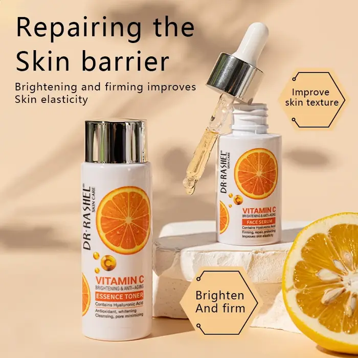 Ensemble de 6 crèmes sérum à la vitamine C DR RASHEL, écran solaire, éclaircissant, anti-âge, soin de la peau, mini-set pour femmes
