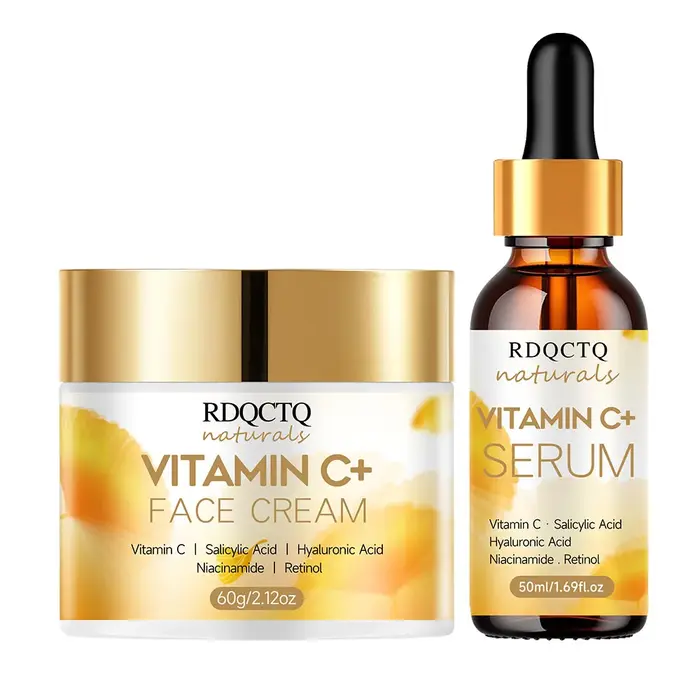 Ensemble de 2 pièces crème et sérum à la vitamine C : titre optimisé avec des ingrédients clés et des configurations