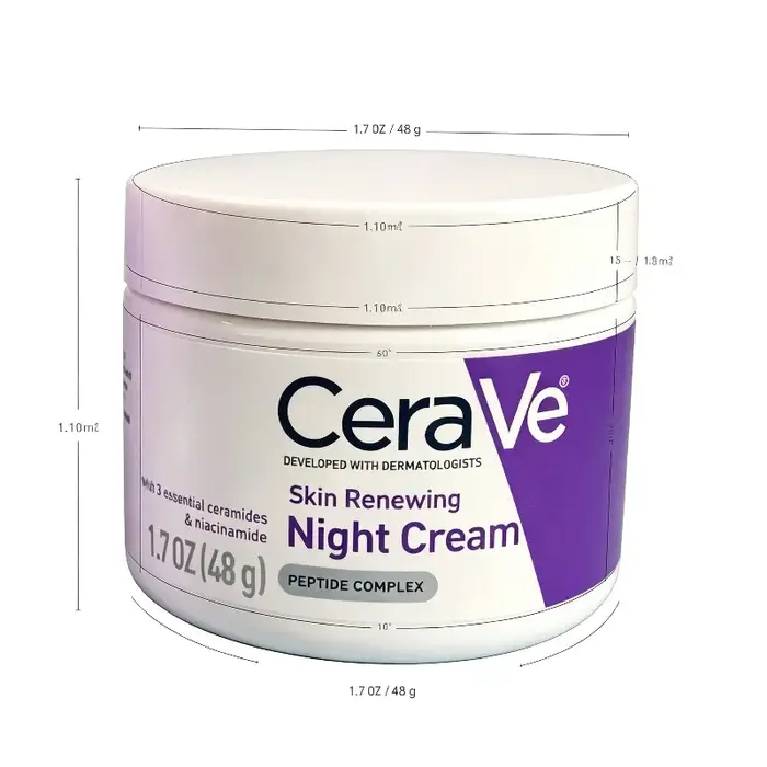 Crème de nuit régénérante pour la peau CeraVe 48g, hydratant réparateur de la barrière cutanée pour usage quotidien