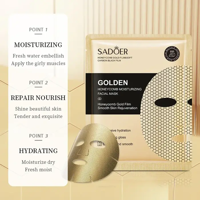 10 pièces/ensemble SADOER 24K or hydratant masque Facial soin raffermissant nourrissant lisse rajeunissement visage