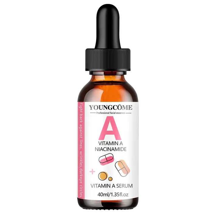 Sérum à la vitamine A avec rétinol et acide hyaluronique - Éclaircit la peau et hydrate le contour des yeux - Soin