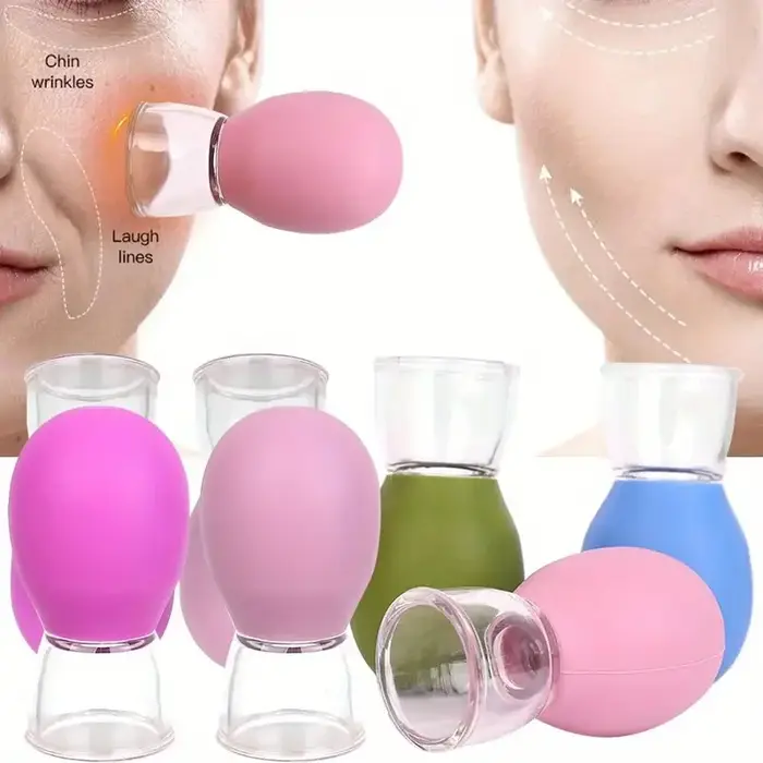 Tasse de massage liftante du visage : aspiration sous vide pour raffermir les ridules du menton et du sourire