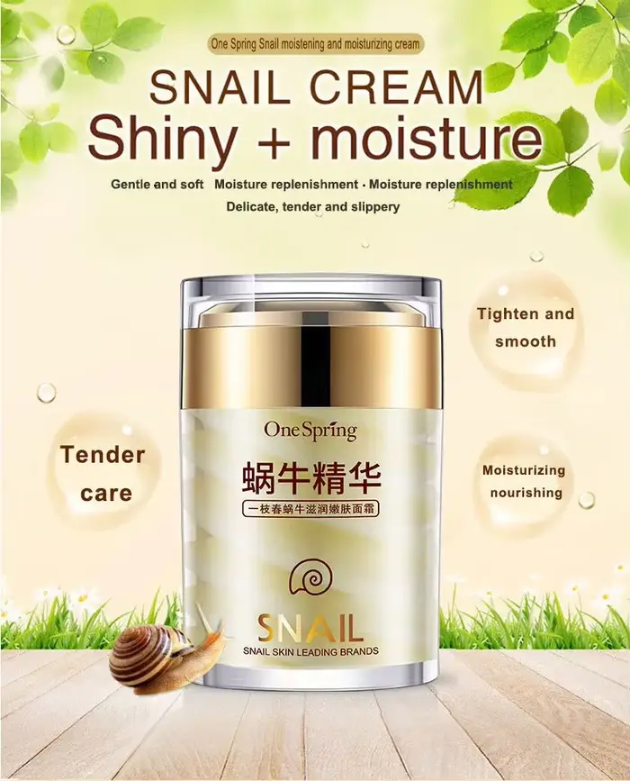 Crème visage escargot Resserre la texture de la peau et améliore la luminosité
