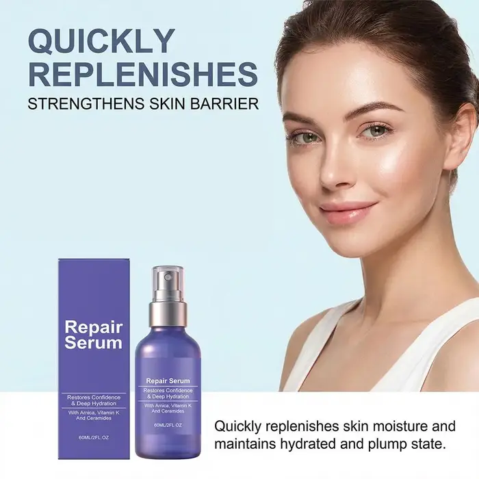 Sérum Réparateur Visage aux Céramides Hydratation Intense Réparation de la Barrière Cutanée Atténue les Taches Brunes Illumine les Peaux Ternes Essence Hydratante