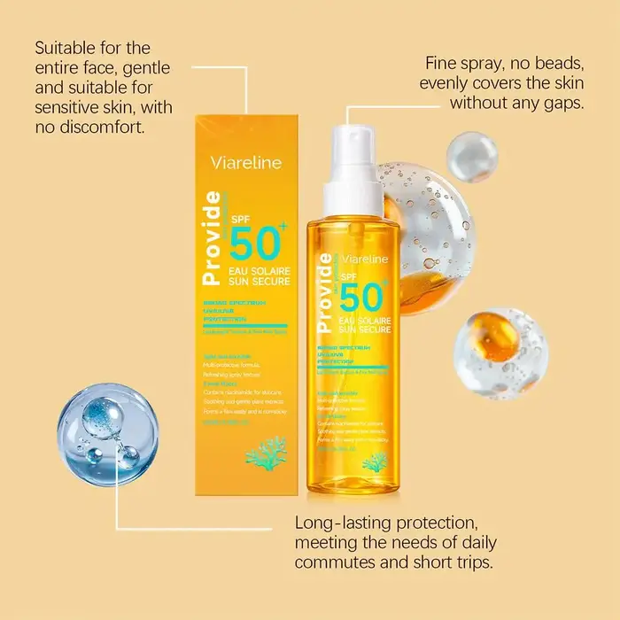 Spray solaire SPF50+ 100 ml respectueux des récifs coralliens - Brume légère et invisible