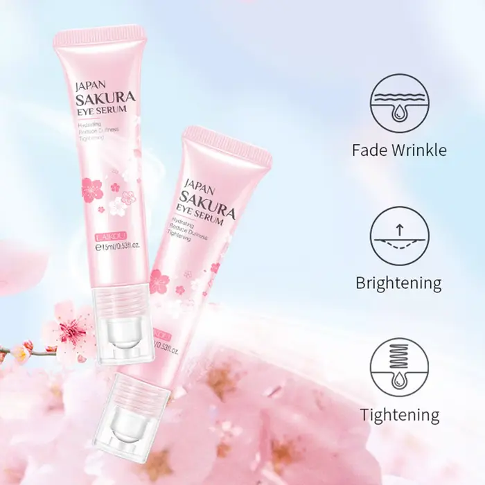 Sakura-Crème essence pour les yeux avec boule de massage