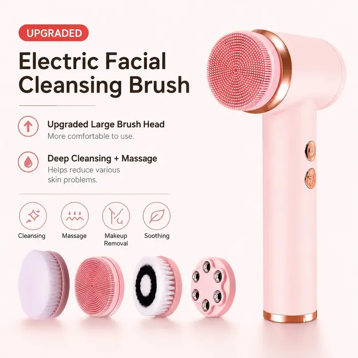 Brosse électrique de nettoyage du visage 4 en 1