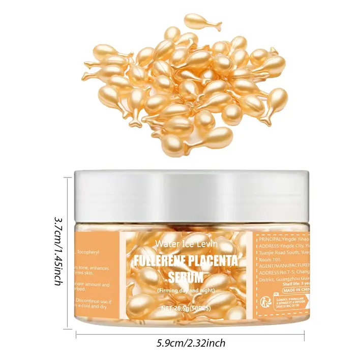 Sérum Placenta Fullerène. Avec élastine vitamine E glycérine. Rassodant Anti-rides Anti-âge. Formule d'utilisation jour et nuit. 50 pièces.