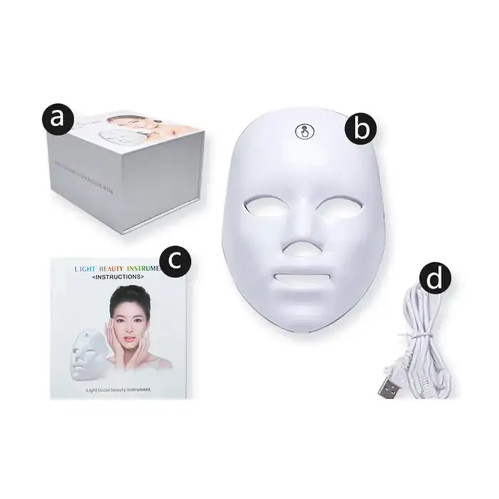 Masque facial aste à LED, 7 documents, thérapie photonique PDT, raffermissement et blanchiment de la