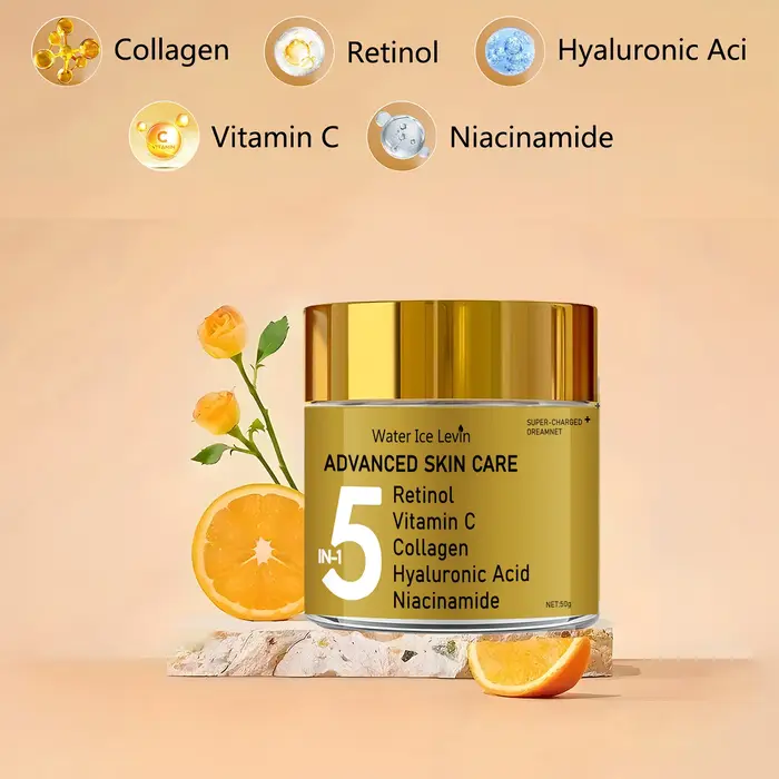 Crème hydratante pour le visage 5 en 1 contenant de la vitamine C