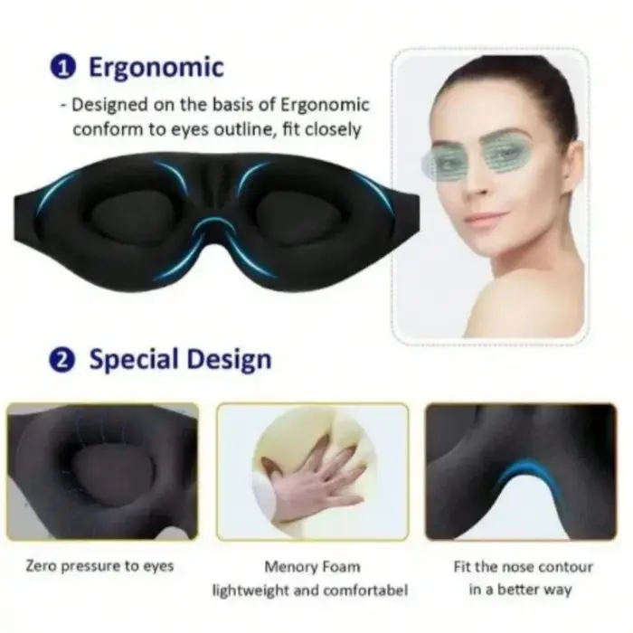 1 masque pour les yeux 3D Contour Sleep