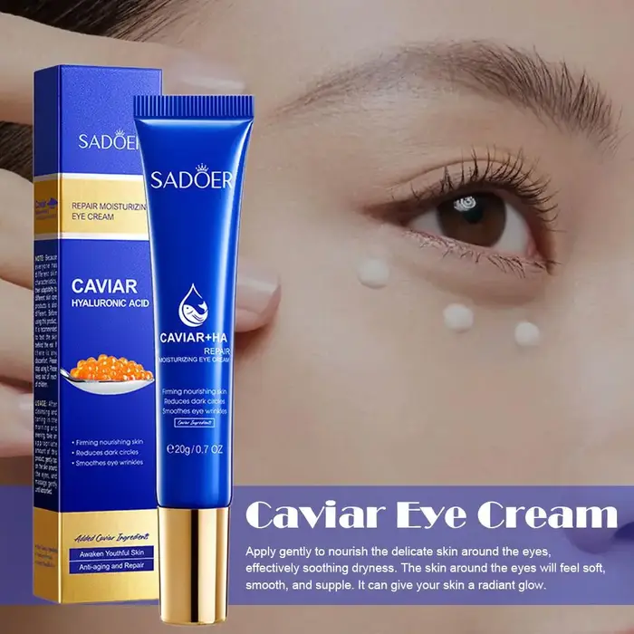 20g SADOER Caviar acide hyaluronique Anti-rides crème pour les yeux réparatrice hydratant raffermissant
