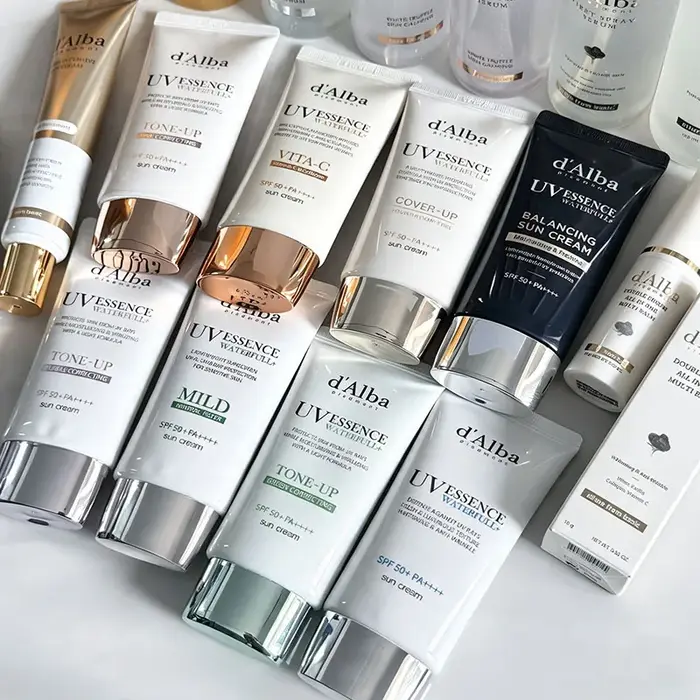 D'Alba 50ml Crème Solaire à la Truffe Blanche Essence UV Violette Hydratante SPF50+ Soin Nourrissant pour la Peau