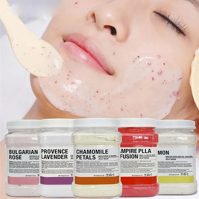 Masque Visage en Poudre de Gelée ADN de Saumon PDRN Acide Hyaluronique Vitamine C Collagène DIY Masques Végétaux Hydratation Profonde Nourrissant 350g