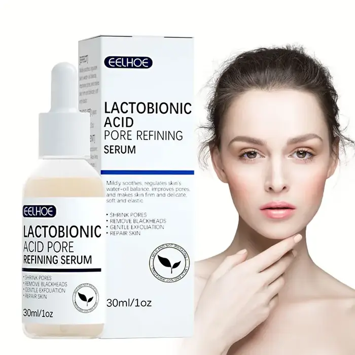 Sérum pour le visage à l'acide lactobionique, rétrécit les pores, hydratant à l'acide hyaluronique,