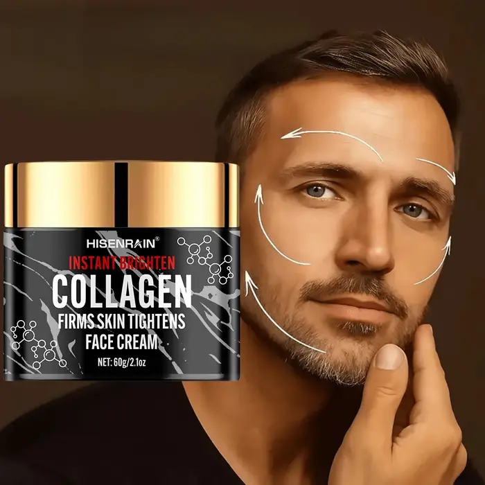 HISENRAIN Crème Visage au Collagène et au Rétinol pour Hommes – Humidité Intense