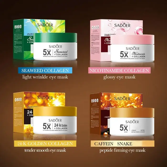 80 pièces SADOER caféine masque pour les yeux Anti cernes raffermissant hydratant rides Anti-âge