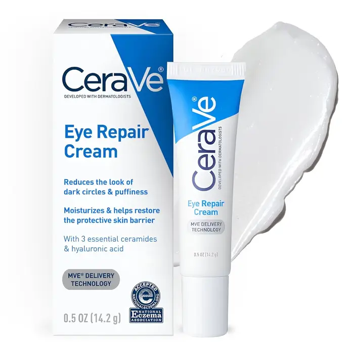 Crème réparatrice pour les yeux CeraVe, hydratant pour le contour des yeux avec acide hyaluronique,