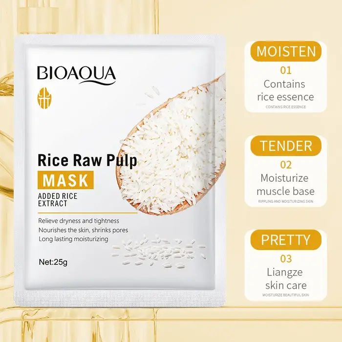 Masques faciaux en pulpe de riz BIOAQUA