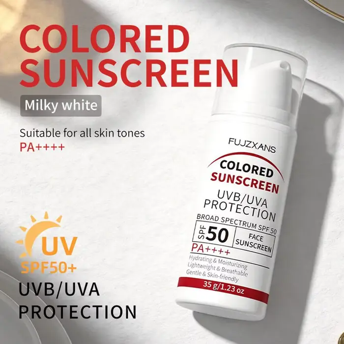 Crème solaire teintée SPF 50 PA++++ avec éclat naturel