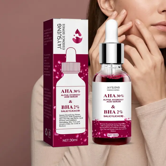 Sérum Resurfaçant 30% AHA BHA à l'Acide Glycolique – Purifie les Pores Obstrués, Lisse la Peau Terne