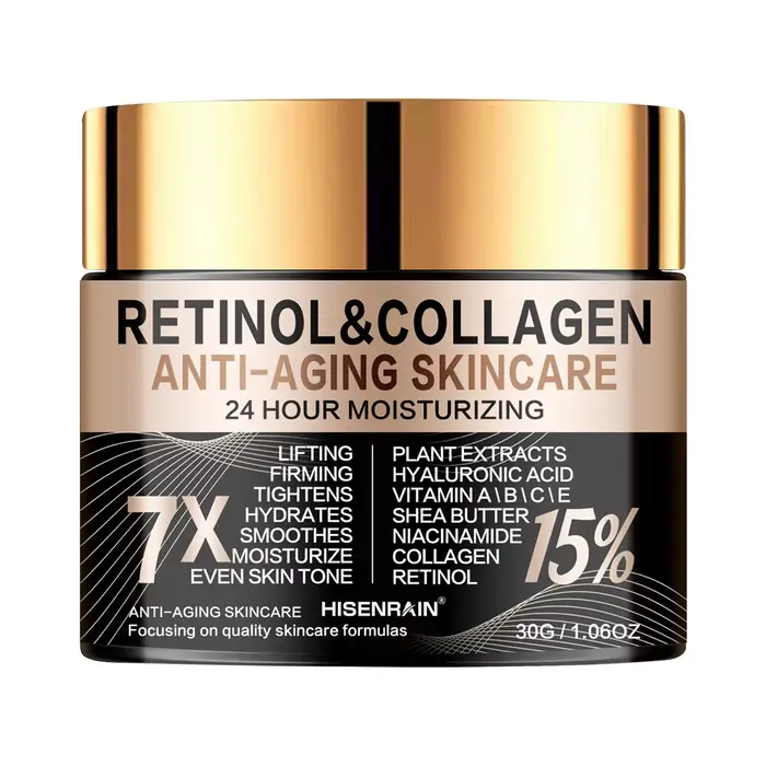 Crème visage au collagène au rétinol HISENRAIN – Hydratant intense anti-âge, réduit les rides, les r