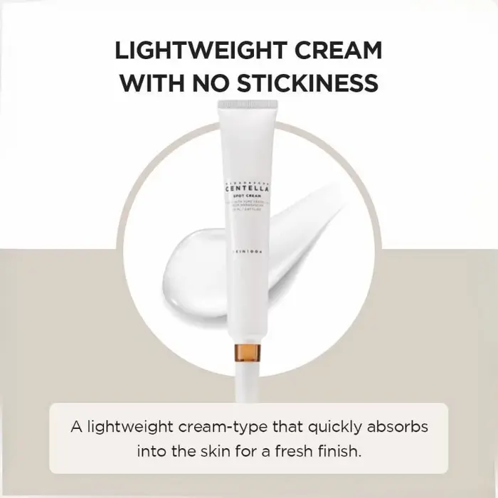 Crème Coréenne Anti-Taches à la Centella 20ml – Hydratante et Réparatrice pour l'Acné – Lisse la Peau – Produits de Soin Visage Beauté