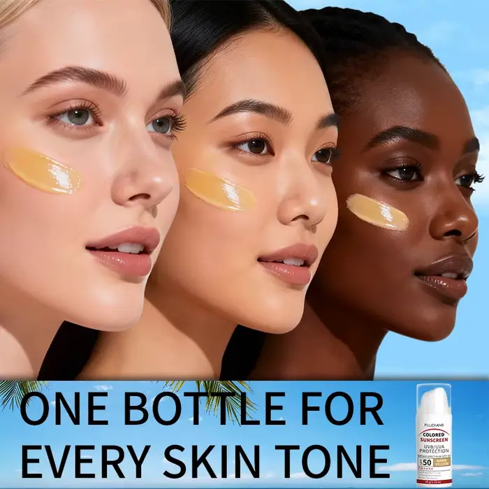 Crème solaire teintée - Effet peau de verre instantané