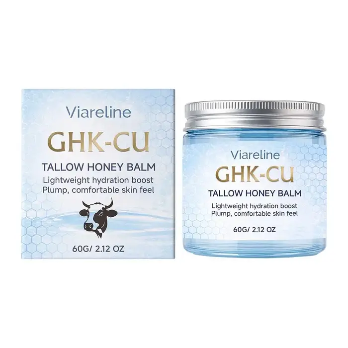 Viareline GHK‑CU Tallow Honey Moisturizing Balm, Crème réparatrice de la barrière cutanée au peptide