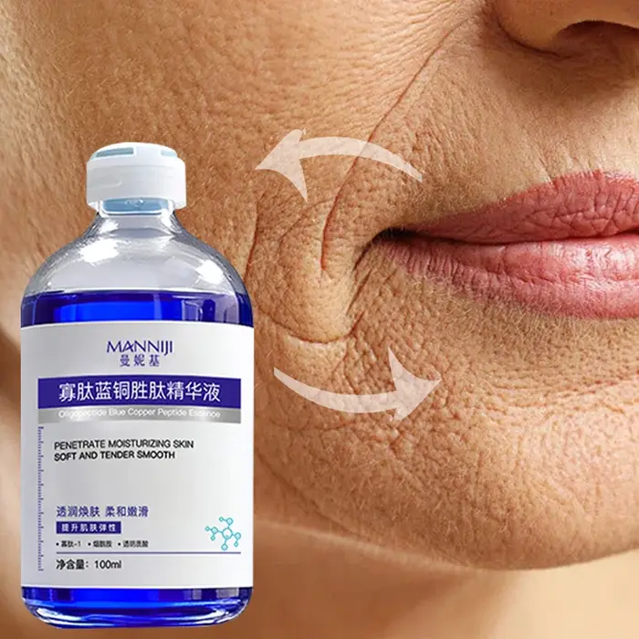 Essence d'oligopeptides de cuivre bleu 100 ml, apaise et répare les peaux sensibles, booste l'élasti